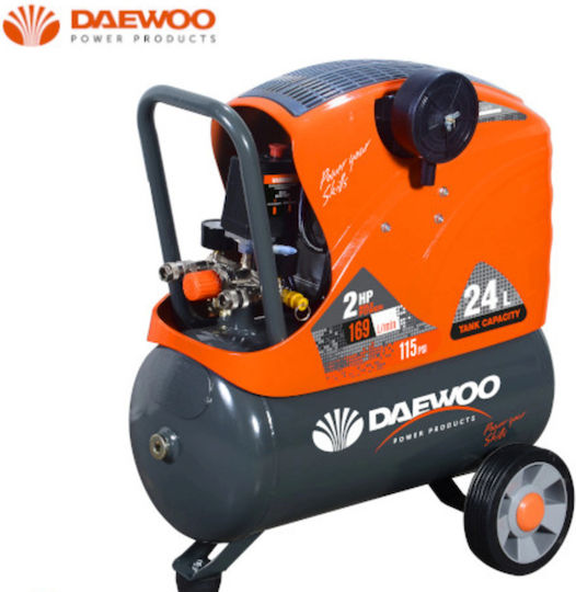 Daewoo Compresor de aer cu Putere 2hp și Rezervor de aer 24lt DAAC24DN