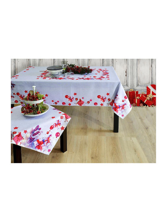 Iliadis Christmas Tablecloth Square Red L140xW140cm.