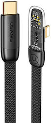 Usams US-SJ586 Braided / Flat USB-C to Lightning Cable 20W Μαύρο 2m (SJ586USB01)