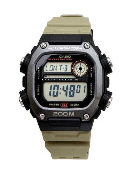 Casio Ceas pentru bărbați standard 50.4mm Mecanism Baterie cu Culoare Verde Cauciuc Brățară
