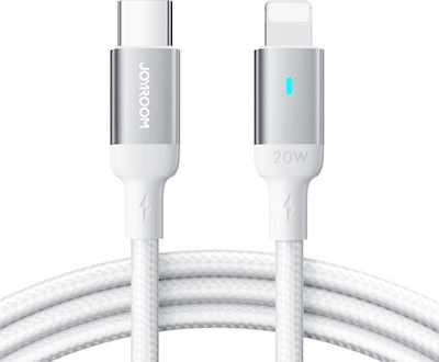 Joyroom S-CL020A10 Braided USB-C to Lightning Cable 20W Λευκό 1.2m