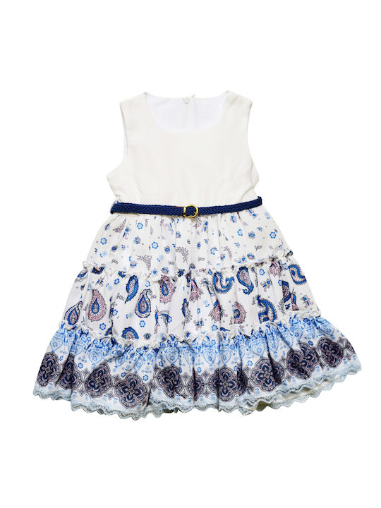 Weißes ärmelloses Kleid für Mädchen Restart für Kinder 23-9289