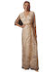 Desiree Maxi Evening Dress Wrap with Lace Pink