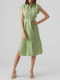 Vero Moda Midi Σεμιζιέ Φόρεμα Πράσινο