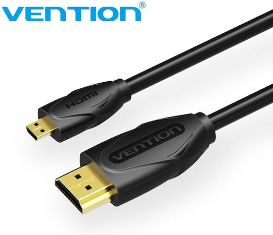 Vention HDMI 2.0 Premium High Speed 4K 60Hz HDR Cable Micro HDMI Male HDMI Male Length 1.5m Black