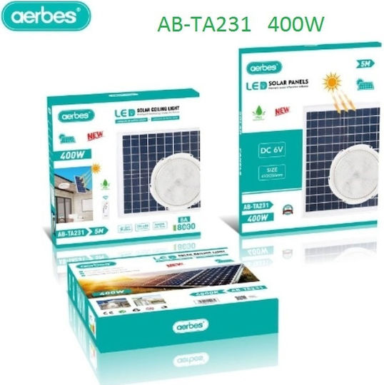 Aerbes Aerbes Wall Mounted Solar Light 400W Cold White 6500K with Remote Control IP54 45cmx35cmcm