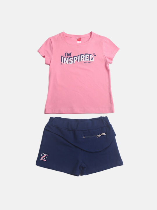 Joyce Kids Set with Shorts Summer 2pcs Pink