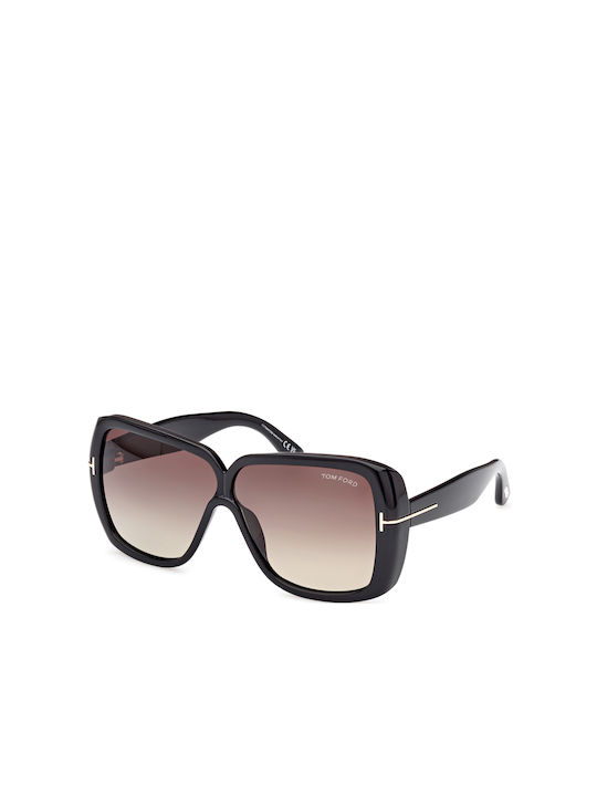 Tom Ford Marilyn Femei Ochelari de soare cu Negru Din plastic Rame și Maro Ochelari de soare Lentilă FT1037 01B