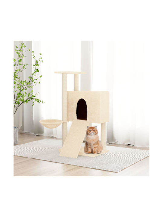 vidaXL Kratzbaum Katzenbäume Beige 3 Ebenen 71.5x60x96cm