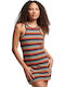 Vintage Stripe Summer Mini Dress Striped
