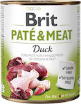 Brit Paté & Meat Canned Grain Free Wet Dog Food with Duck 1 x 800gr