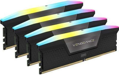 Corsair Vengeance RGB 64GB DDR5 RAM with 4 Modules (4x16GB) and 6400 Speed for Desktop