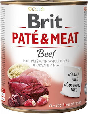 Brit Paté & Meat Canned Grain Free Wet Dog Food with Calf 1 x 800gr
