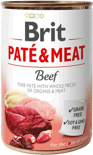 Brit Paté & Meat Υγρή Τροφή Σκύλων σε Κονσέρβα με Βοδινό χωρίς Σιτηρά & Γλουτένη 400gr