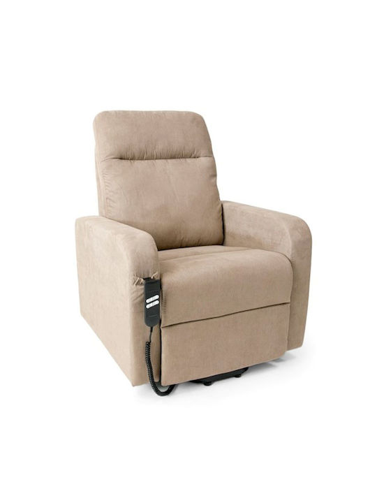 Nora Relax Armchair with Footstool Beige 80x90x108cm