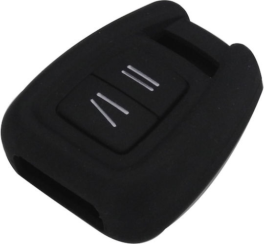 Silicone Car Key Cover Case with 2 Buttons for Opel Black