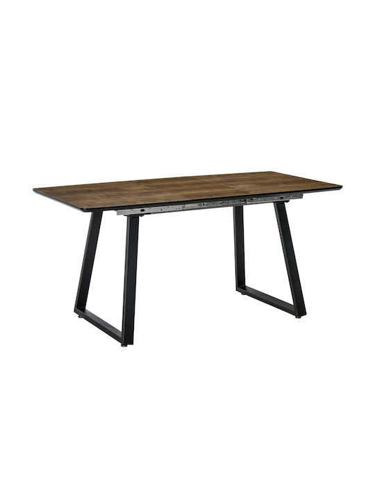 Table Dining Room Extendable Wooden with Metal Frame 120(+40)x80x76cm