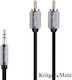 Kruger & Matz Καλώδιο Ήχου 3.5mm male - 2x RCA male Μαύρο 1m με Επίχρυσους Ακροδέκτες KM0309
