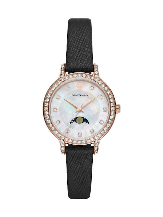 Emporio Armani Moonphase Ceas de Damă cu Negru ...