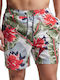 Hawaiian Men's Swimwear Shorts White Floral