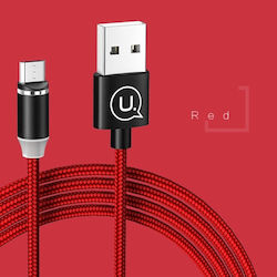 Usams US-SJ294 Geflochten / Magnetisch USB 2.0 auf Micro-USB-Kabel Rot 1m (SJ294USB02) 1Stück