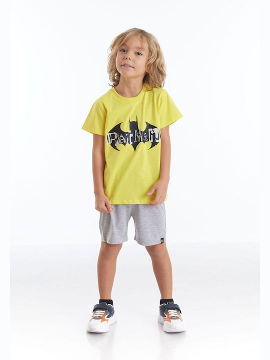 DC Set Top & Bottom Kids Summer Cotton Pyjamas Yellow