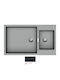Macart Optimus N-200 Drop-In Spüle Links aus Verbundgranulat B86xT50cm Onyx