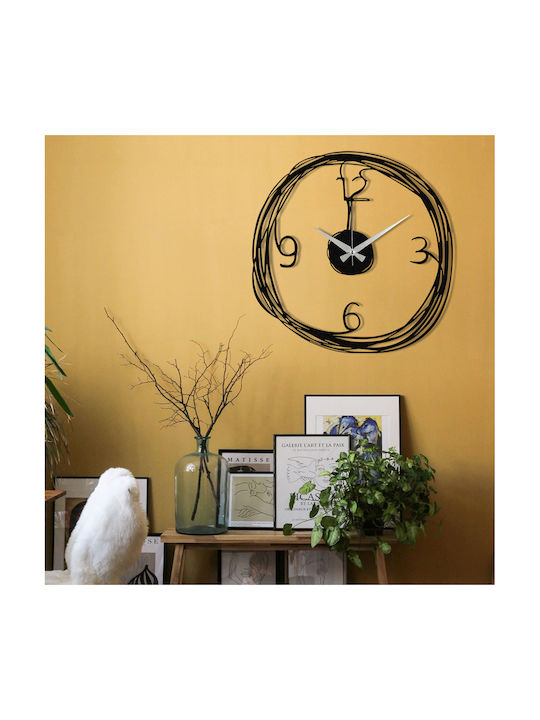 Gergo Wall Clock Metallic Black Ø48cm