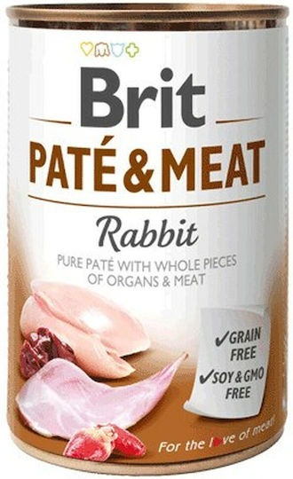 Brit Paté & Meat Υγρή Τροφή Σκύλων σε Κονσέρβα με Κουνέλι χωρίς Σιτηρά 400gr