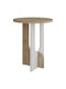 Luna Round Wooden Side Table Natural L40xW40xH47cm