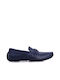 Boss Shoes Leder Herren Mokassins in Blau Farbe