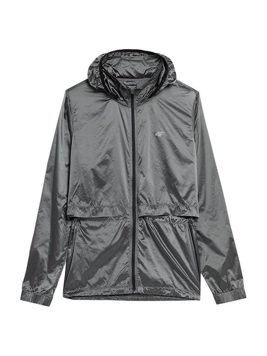 4F Women's Short Lifestyle Jacket for Winter with Hood Gray