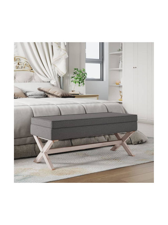 vidaXL Bankhocker mit Stauraum Stoff Dunkelgrau 110x45x49cm