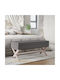 vidaXL Bankhocker mit Stauraum Stoff Dunkelgrau 110x45x49cm