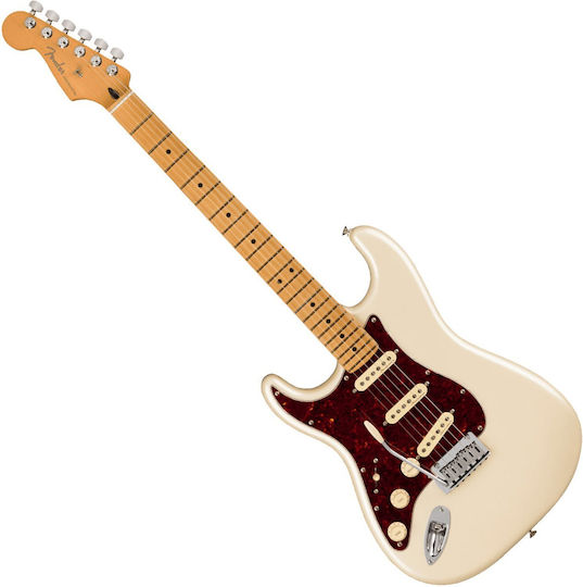 Fender Player Plus MN Electric Guitar for Left-handed Stratocaster with SSS Pickup Configuration Olympic Pearl with Case