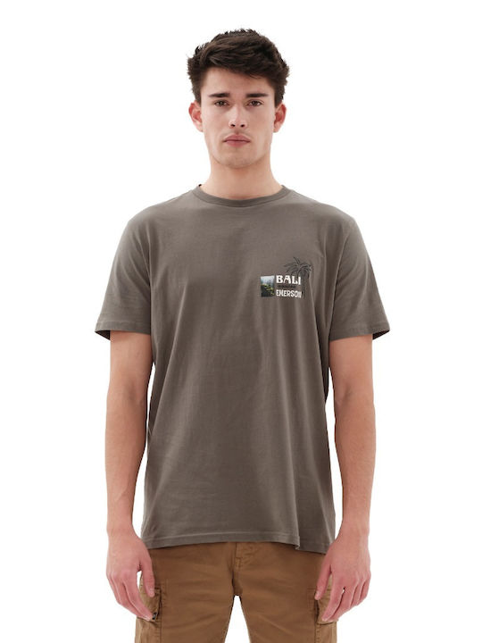 Emerson Ανδρικό T-shirt Army Green με Στάμπα