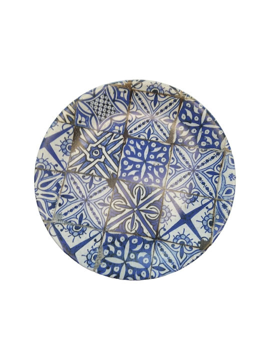 ArteLibre Maiolica Plate Shallow made of Porcelain Blu Opaco with Diameter 26cm
