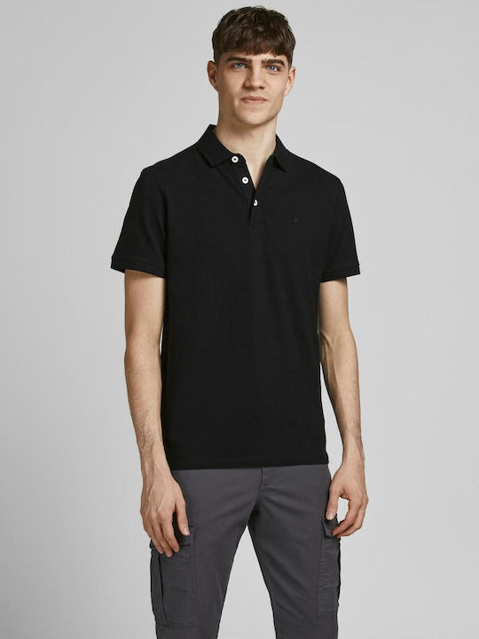 Jack & Jones Polo Bluză cu mânecă scurtă Black