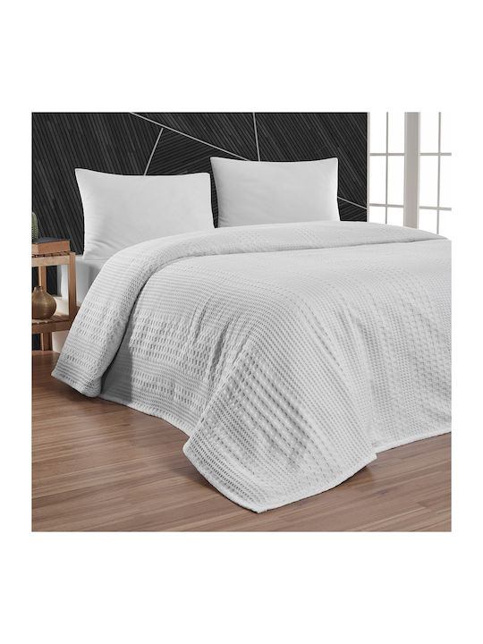 Beauty Home Pique Blanket Double 230x240cm White 1995PIYUD-white