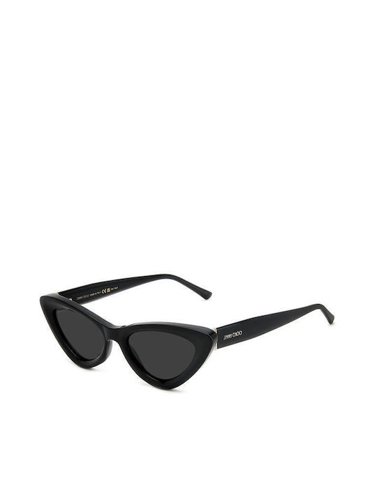 Jimmy Choo Дамски Слънчеви очила с Черно Пластмасов Рамка и Черно Леща Addy/S 807/IR