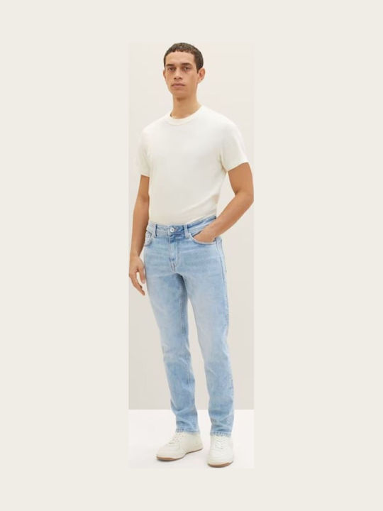 Josh Pantaloni Jeans pentru Bărbați Elastic cu Croială Slim Straight Albastru