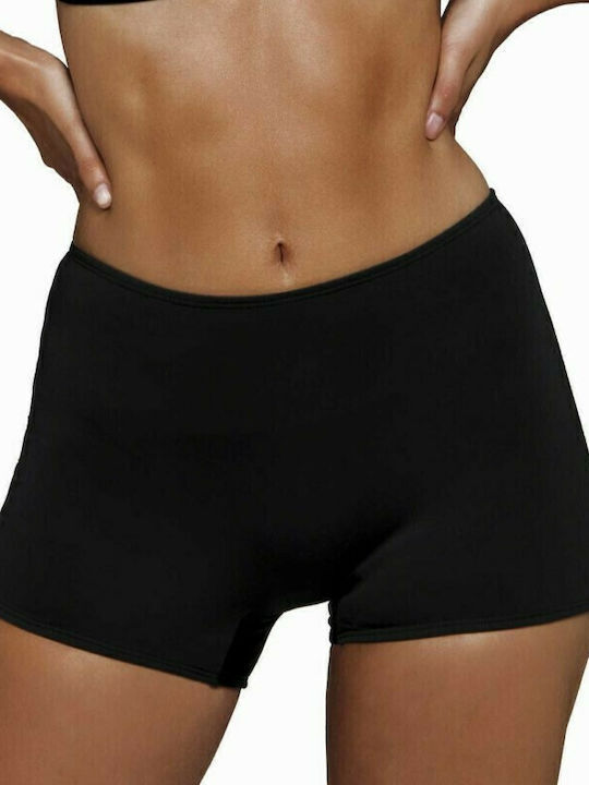 Blu4u Solid Bikini Shorts Ψηλόμεσο Μαύρο