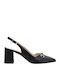 X Leder Pumps mit Riemchen Schwarz