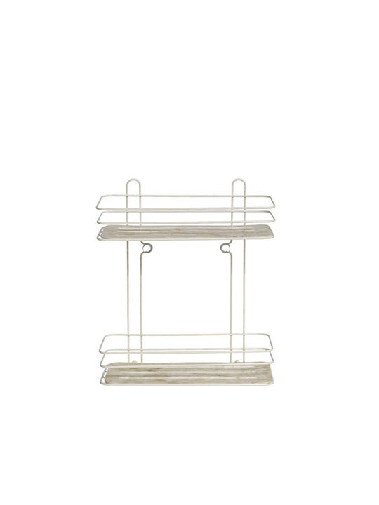 Aria Trade Wall Mounted Bathroom Shelf Metallic with 2 Shelves 26x12x30cm