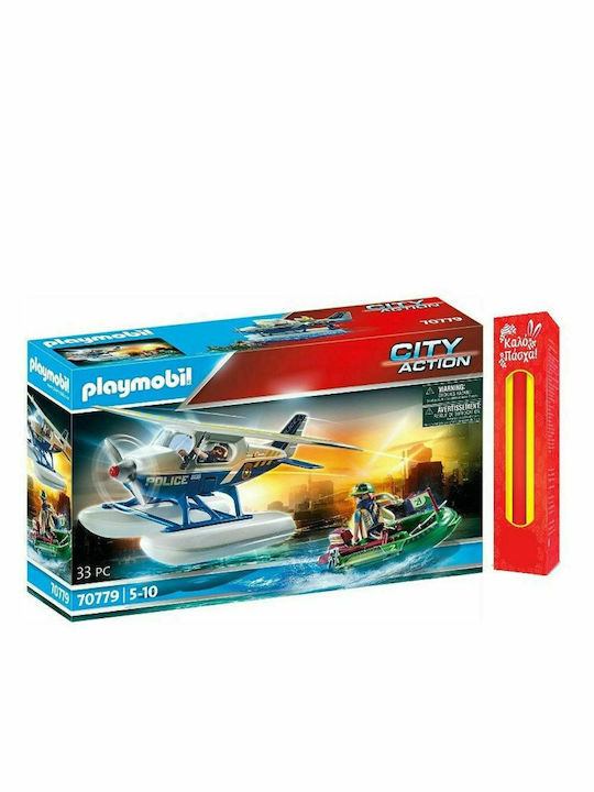 Playmobil Easter Candle Chase of the Smuggler by Police Seaplane for Ages 5 and Up Playmobil