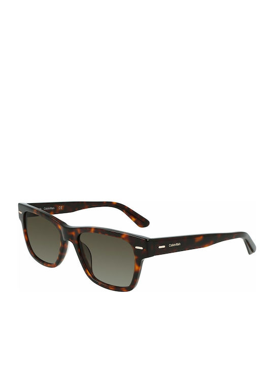 Calvin Klein Unisex Sunglasses with Brown Tartaruga Plastic Frame and Brown Gradient Lens CK21528S 220