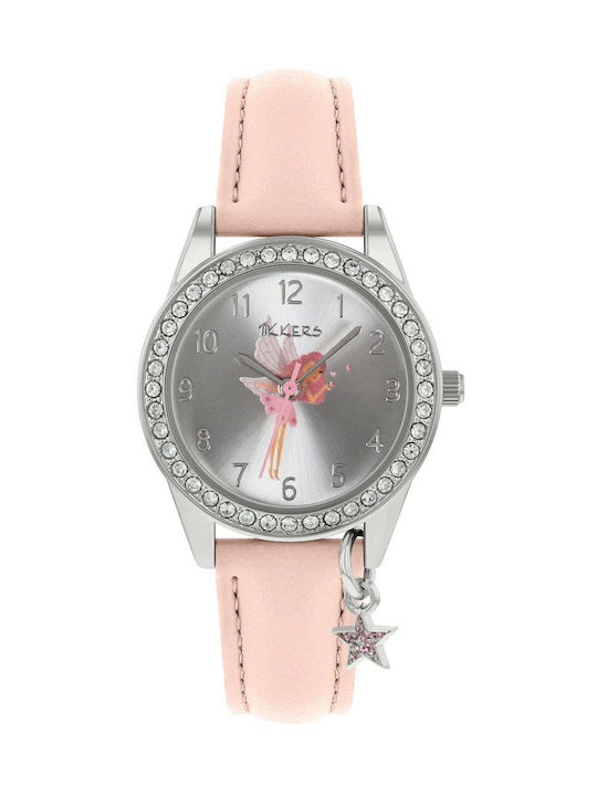 Tikkers Kids Analog Watch with Leather Strap Pink