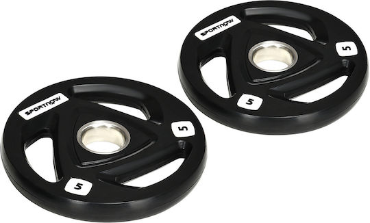 Sportnow Sportnow Set of Plates Olympic Type Rubber 2 x 5kg Φ50mm with Handles