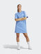 Adidas Summer Mini Athletic Dress Short Sleeve Blue