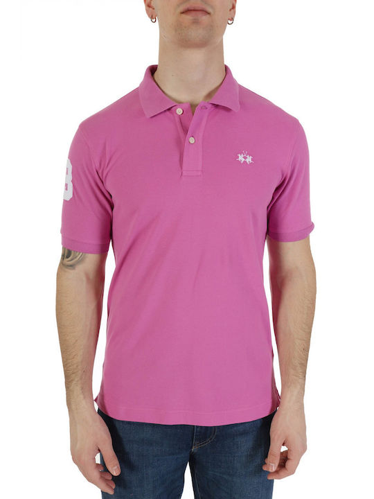 La Martina Men's Short Sleeve Blouse Polo Pink